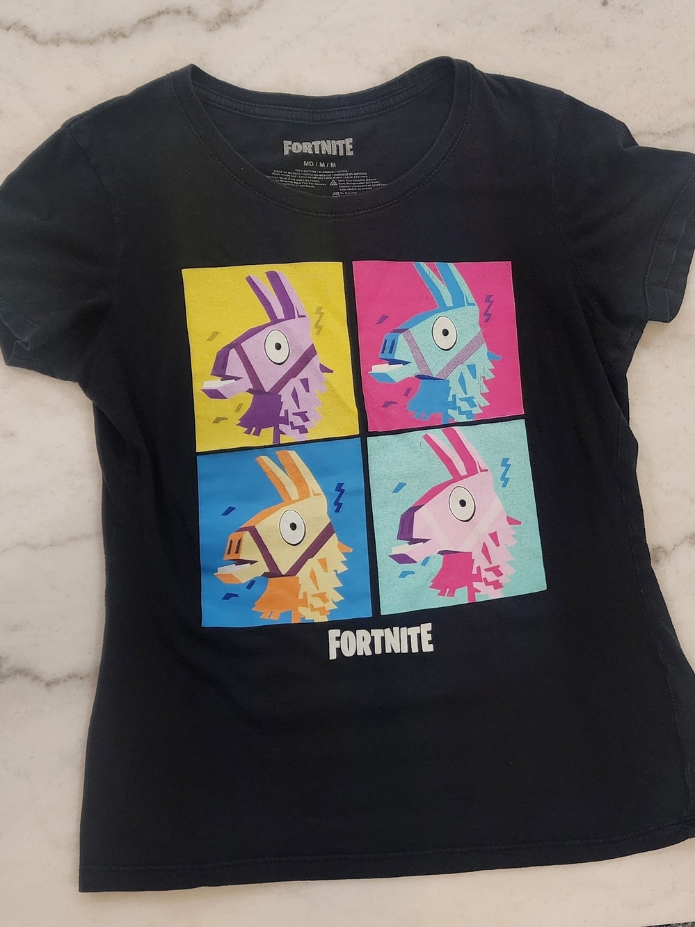 Fortnite Black Pop Llama Graphic Tee